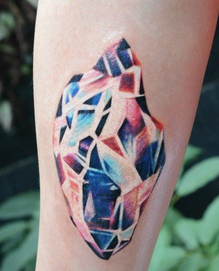 光彩夺目钻石纹身图案