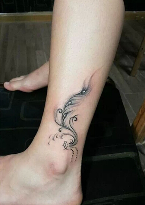 脚踝清新小纹身图案