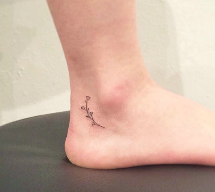 一组简约脚腕纹身图片个性低调