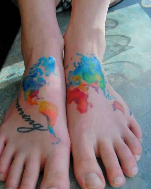 几款水彩风格的创意纹身图案