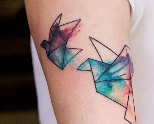 几款水彩风格的创意纹身图案