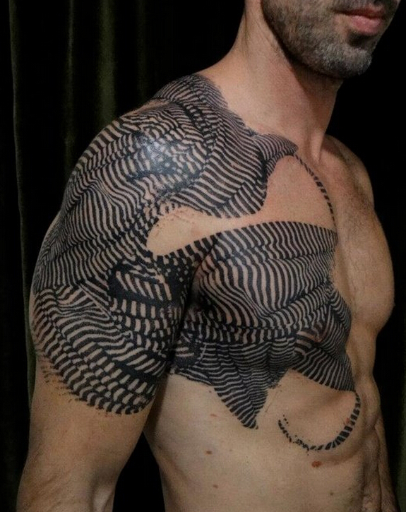 胳膊之斑马风格图腾纹身图案