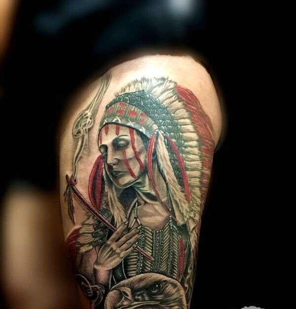 个性十足的大腿图腾纹身图案