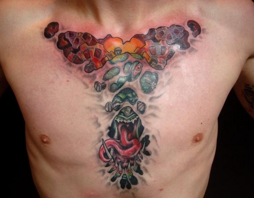 欧美魔鬼机械纹身图案