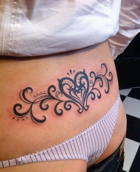 性感美女后腰图腾纹身图案