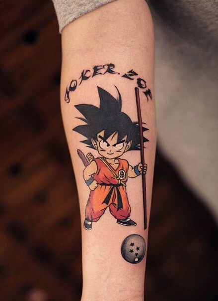 胳膊七龙珠小可爱孙悟空纹身图案
