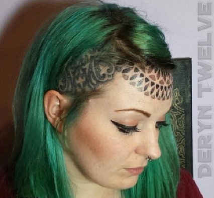 欧美风头部经典梵花纹身图案