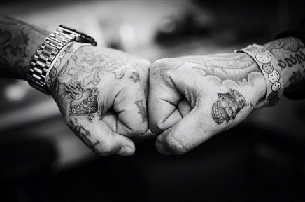 经典的欧美风格手部纹身图案