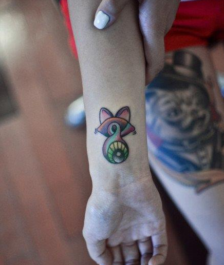 手腕潮流雅观的眼球纹身图案