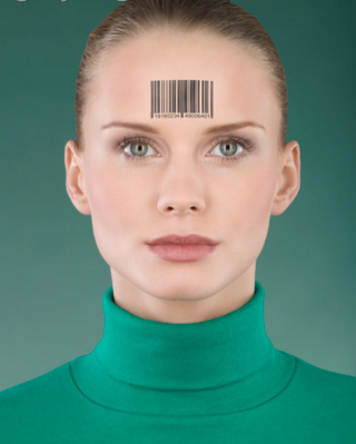 额头条形码纹身图案