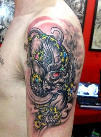 招财神兽貔貅纹身图案