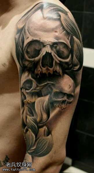 骷髅以此来时刻纹身图案