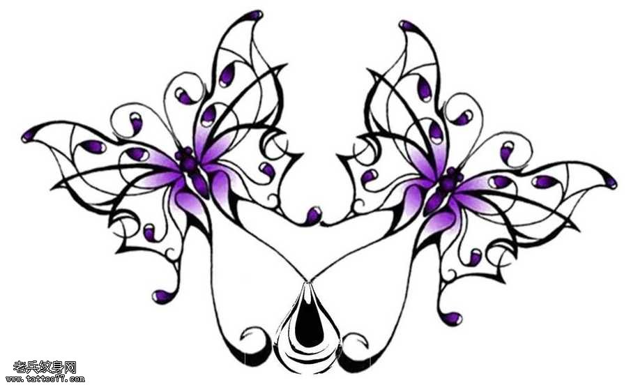 手稿蝴蝶纹身图案