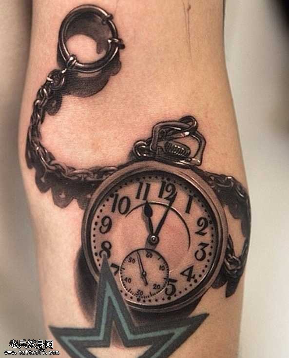 钟表纹身图案