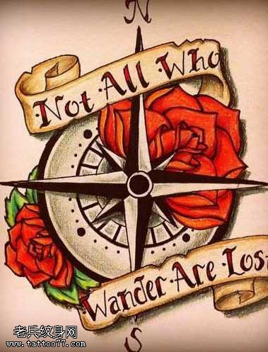 指南针纹身图案