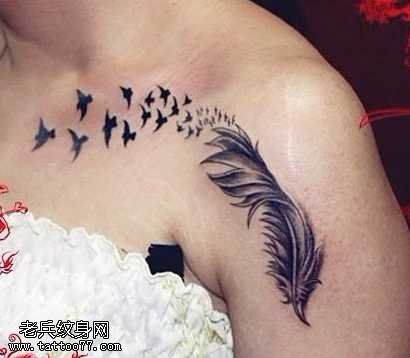 羽毛纹身图案