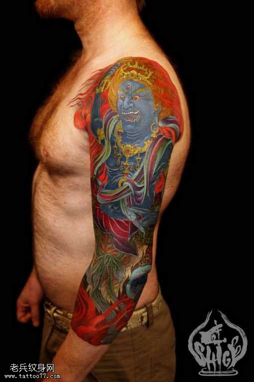 胳膊不动明王纹身图案