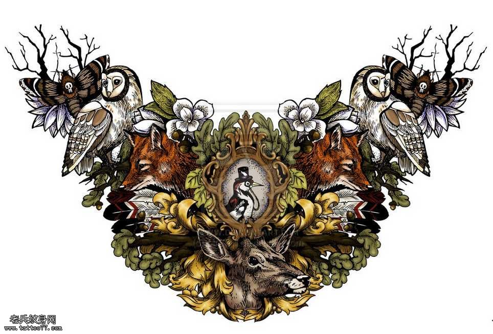 手稿世界动物纹身图案