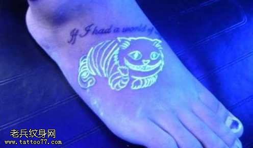 猫咪荧光纹身图案