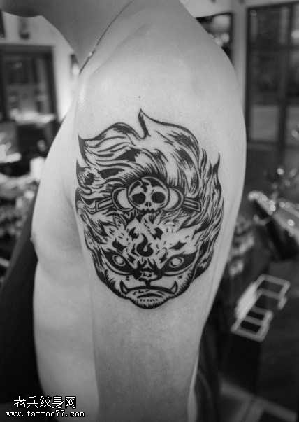 胳膊悟空头纹身图案