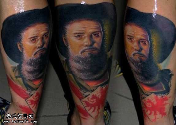 腿部法师纹身图案