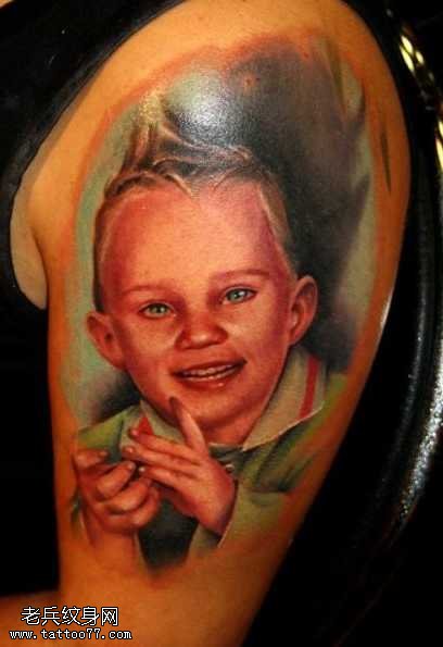 胳膊小孩纹身图案
