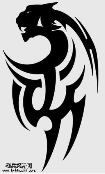 手稿帅气简单的豹子图腾纹身图案