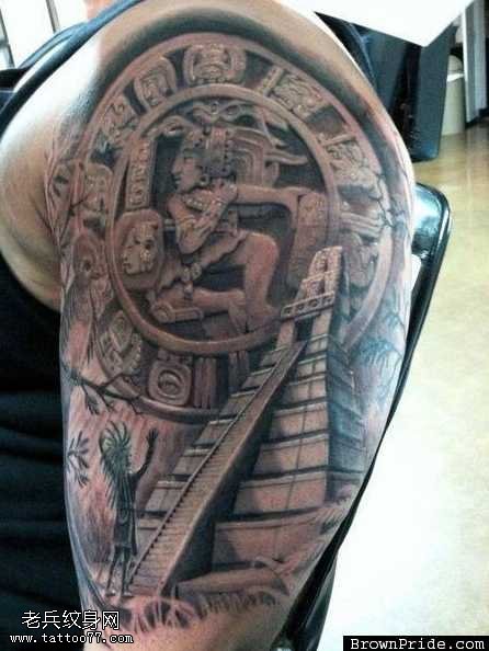 胳膊玛雅纹身图案