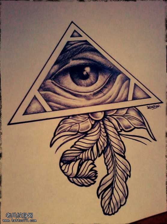 手稿个性性的眼睛纹身图案