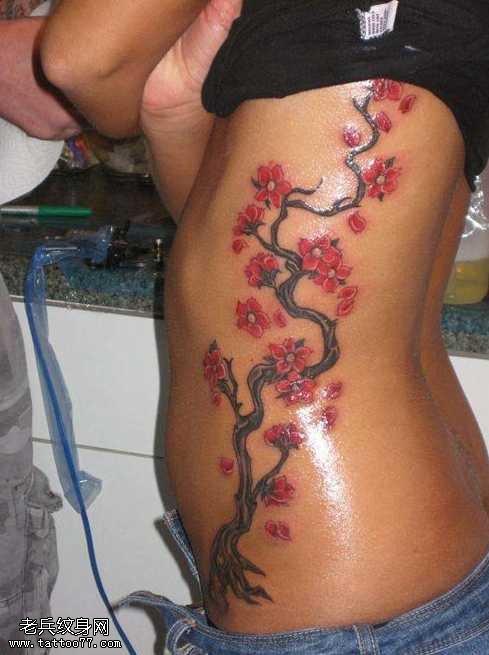 腹部梅花纹身图案