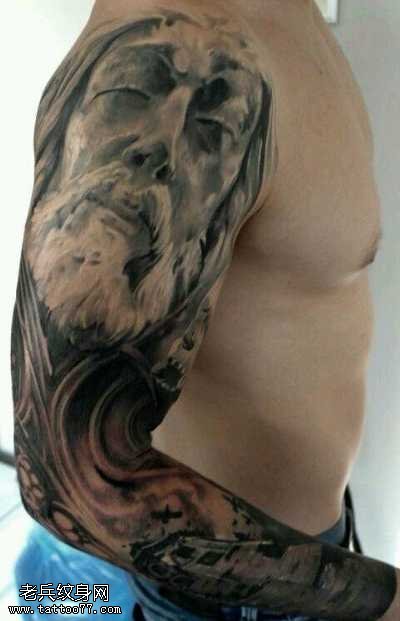 胳膊胡子纹身图案