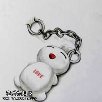 手稿萌兔纹身图案