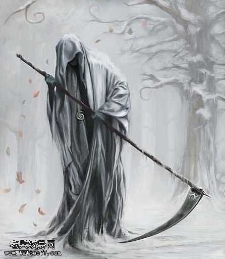 手稿神秘死神纹身图案