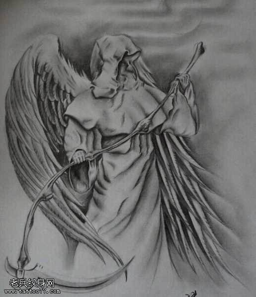 手稿死神纹身图案