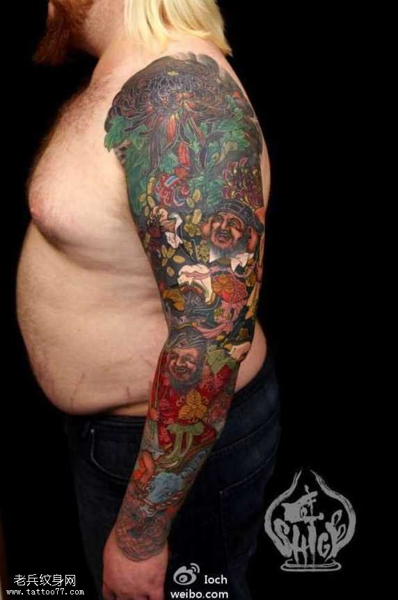 胳膊钟道纹身图案