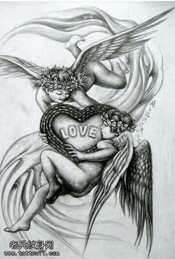 手稿小孩纹身图案