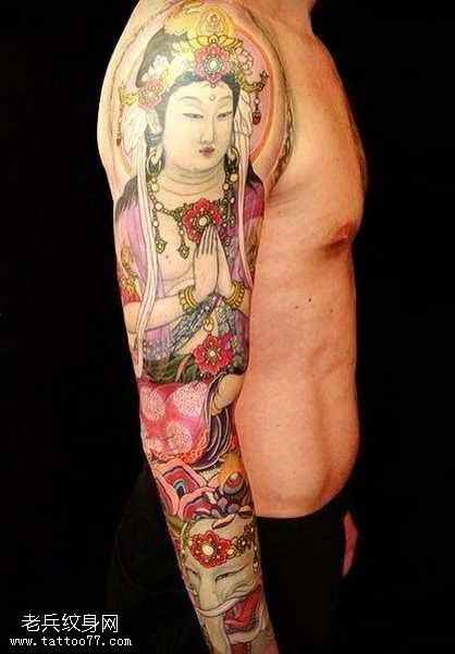 胳膊观音佛纹身图案
