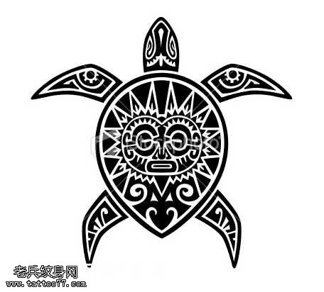 手稿乌龟图腾纹身图案