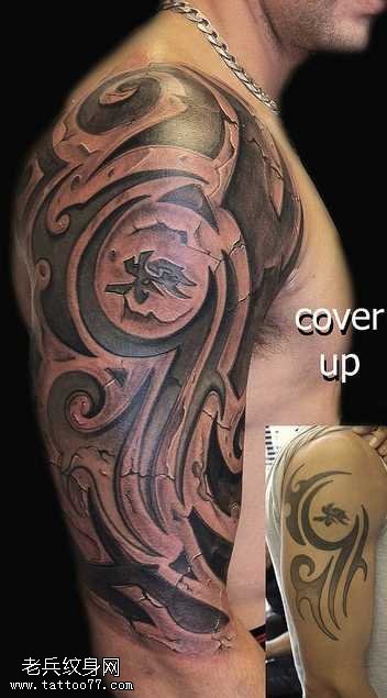 胳膊立体逼真图腾纹身图案