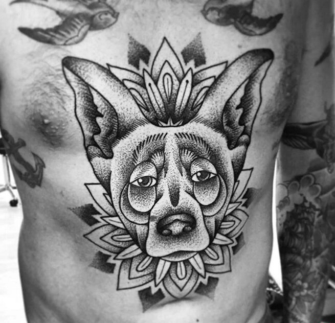 11款德国牧羊犬纹身图案
