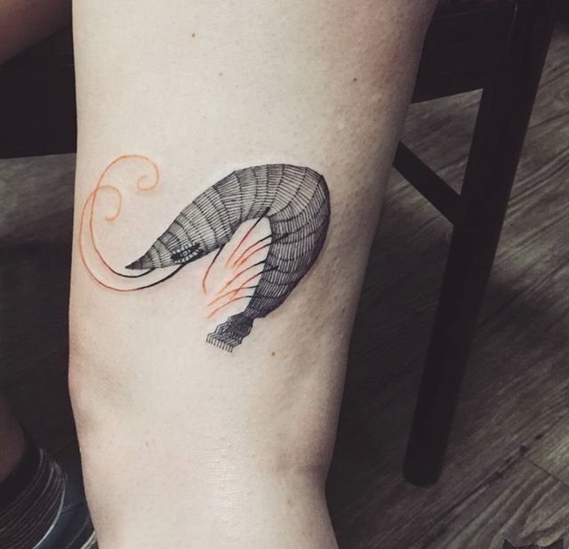 可爱的细纹身线条的动物纹身图案