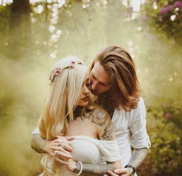 感觉唯美的纹身情侣图案