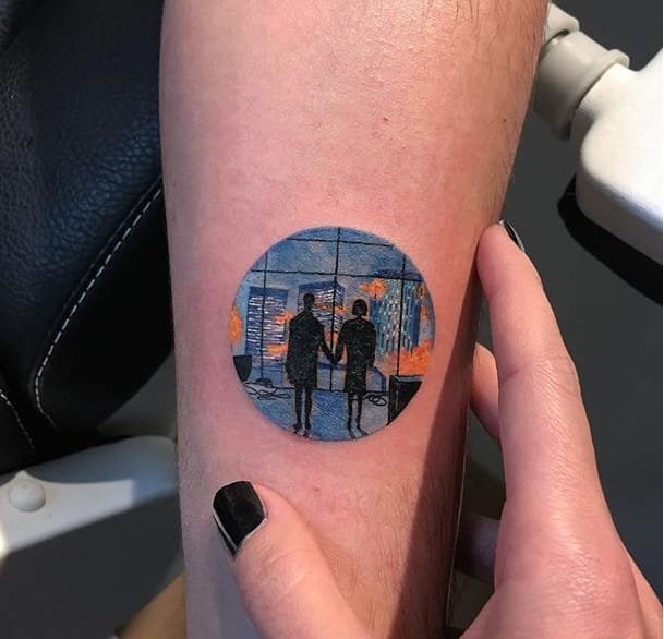 18款手臂上各种美妙的小圆形风景纹身图案