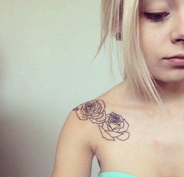 多款女生可爱的锁骨纹身图案女