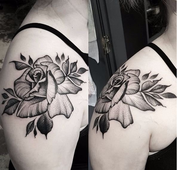 大腿上的人物头像纹身