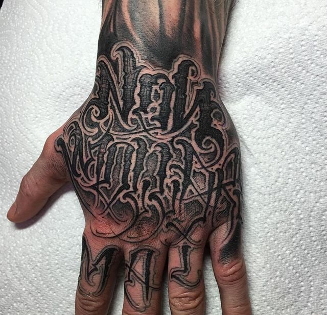 Vegan刻字纹身手稿