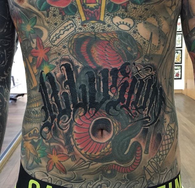 Vegan刻字纹身手稿