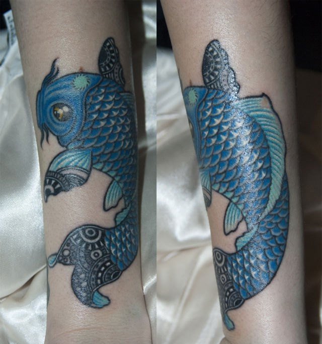 10款设计华丽的锦鲤纹身图案