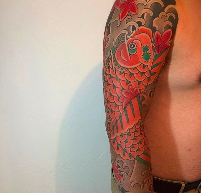 大胆经典的日本风格纹身图案