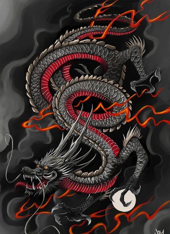 23款漂亮霸气的彩色龙纹身图案手稿